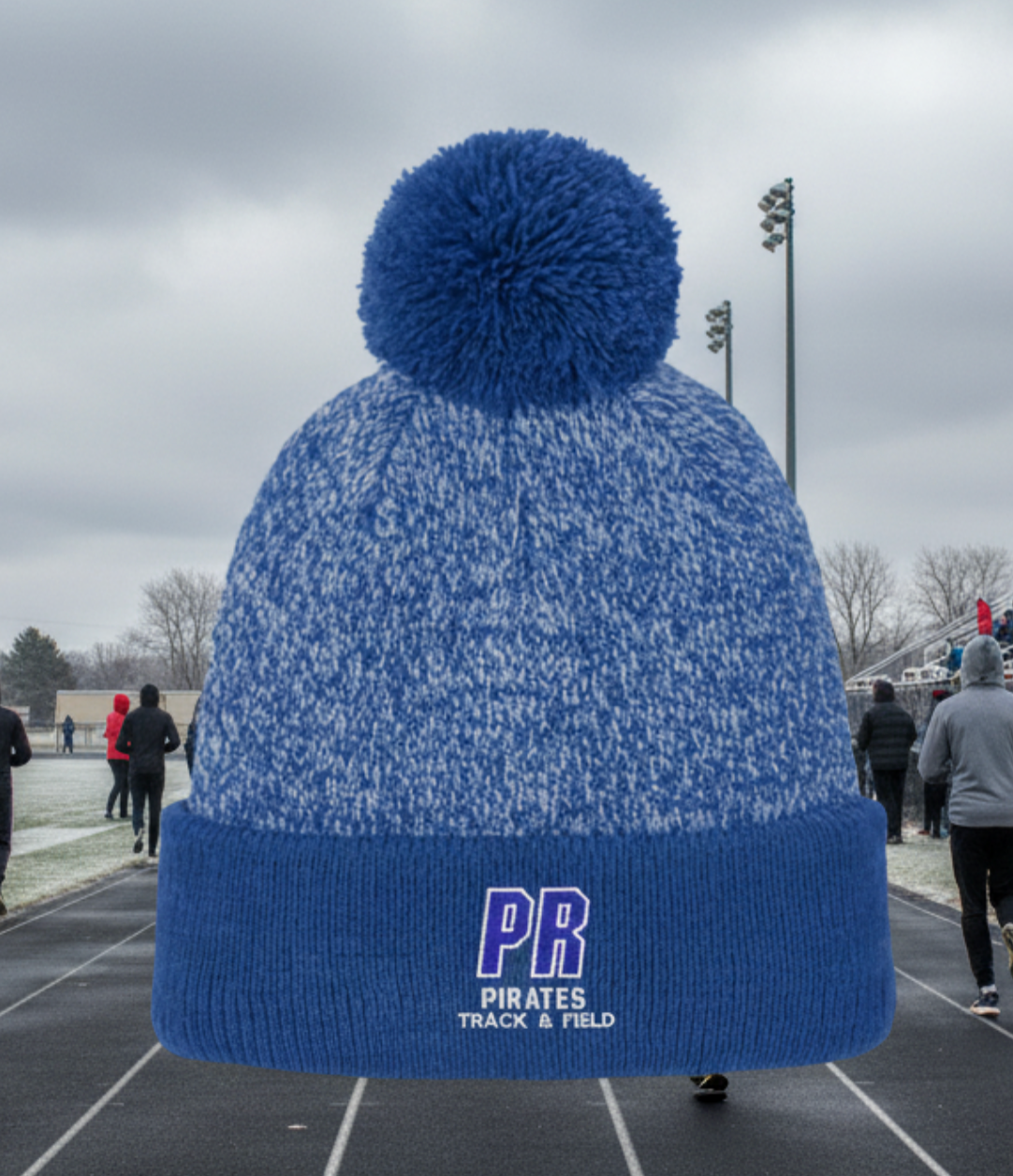 Pearl River Track and Field Pom Beanie