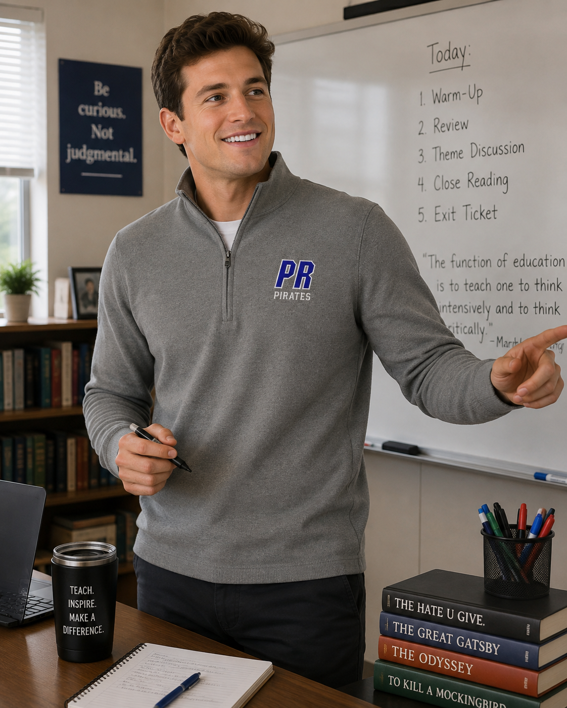Pearl River Men's Easy Care 1/4-Zip Sweater