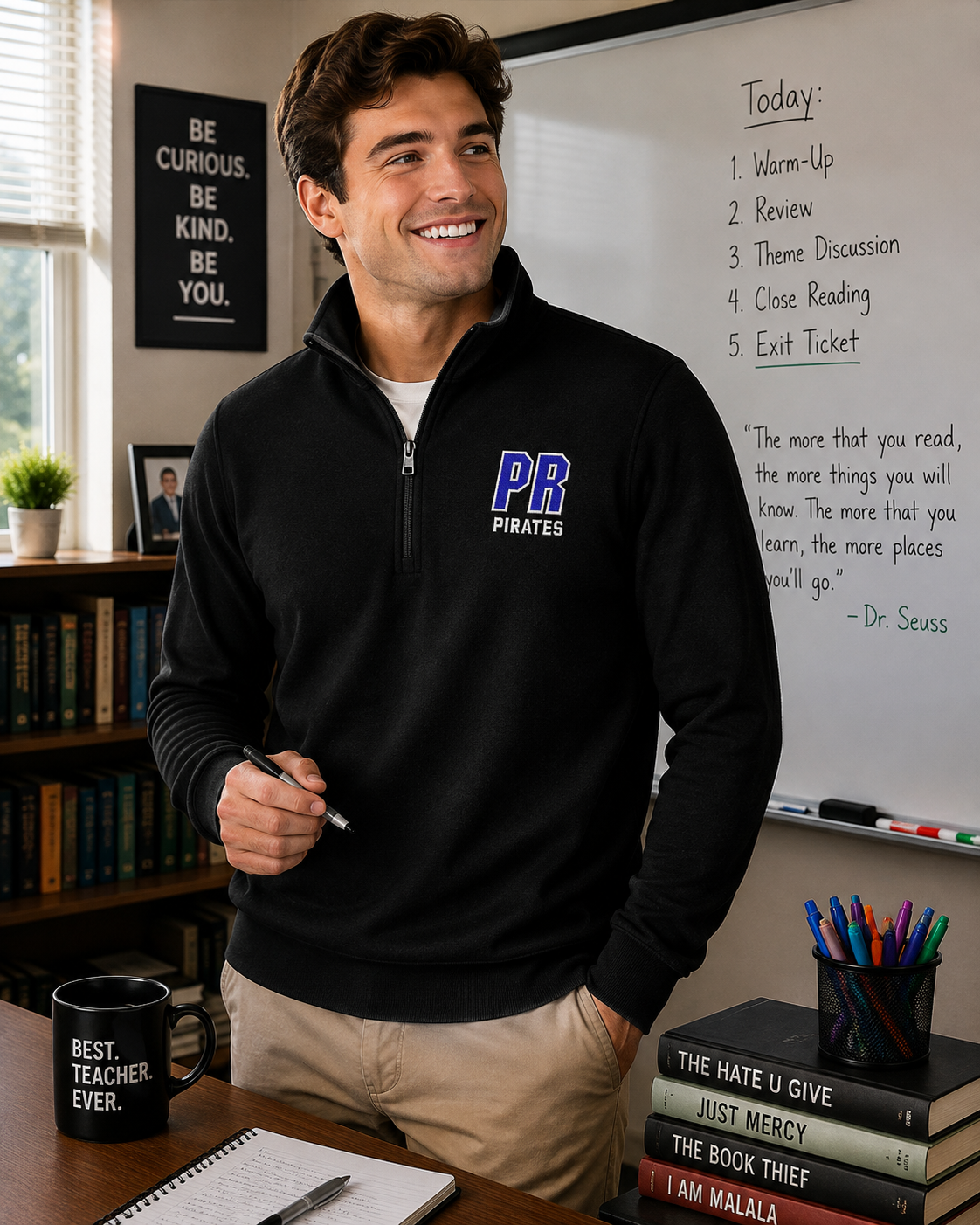 Pearl River Men's Easy Care 1/4-Zip Sweater